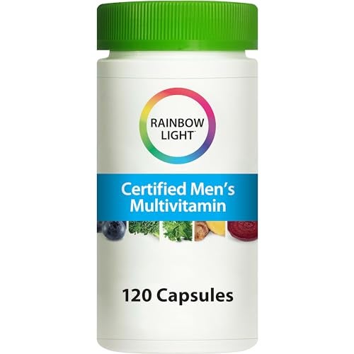Rainbow Light Multivitamin for Men Vitamin C D Zinc Probiotics Mens Multivitamin Provides High Potency Immune Heart Liver Support NonGMO Vegetarian 120 Tablets