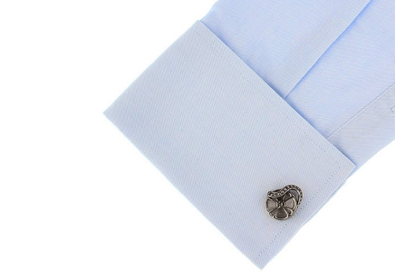MRCUFF Hollywood Movie Film Reel Pair Cufflinks in a Presentation Gift Box & Polishing Cloth - Image 3
