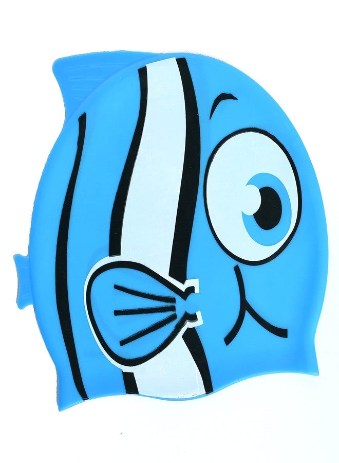 SHIFTER Fish Swim Caps with Ear Plug and Nose Plug for Kids,Boys,Girls for Swimming/Pool Party/Water Fun/Headgear Hats Silicone Materials Fish Design for Kids (Blue) - Image 3