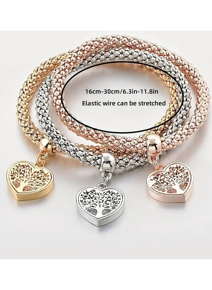 Tree Of Life Bracelet, Creative Tree Of Life Pendant Bracelet, Heart Pendant Bracelet, Birthday Friends Holiday Gift - Image 4