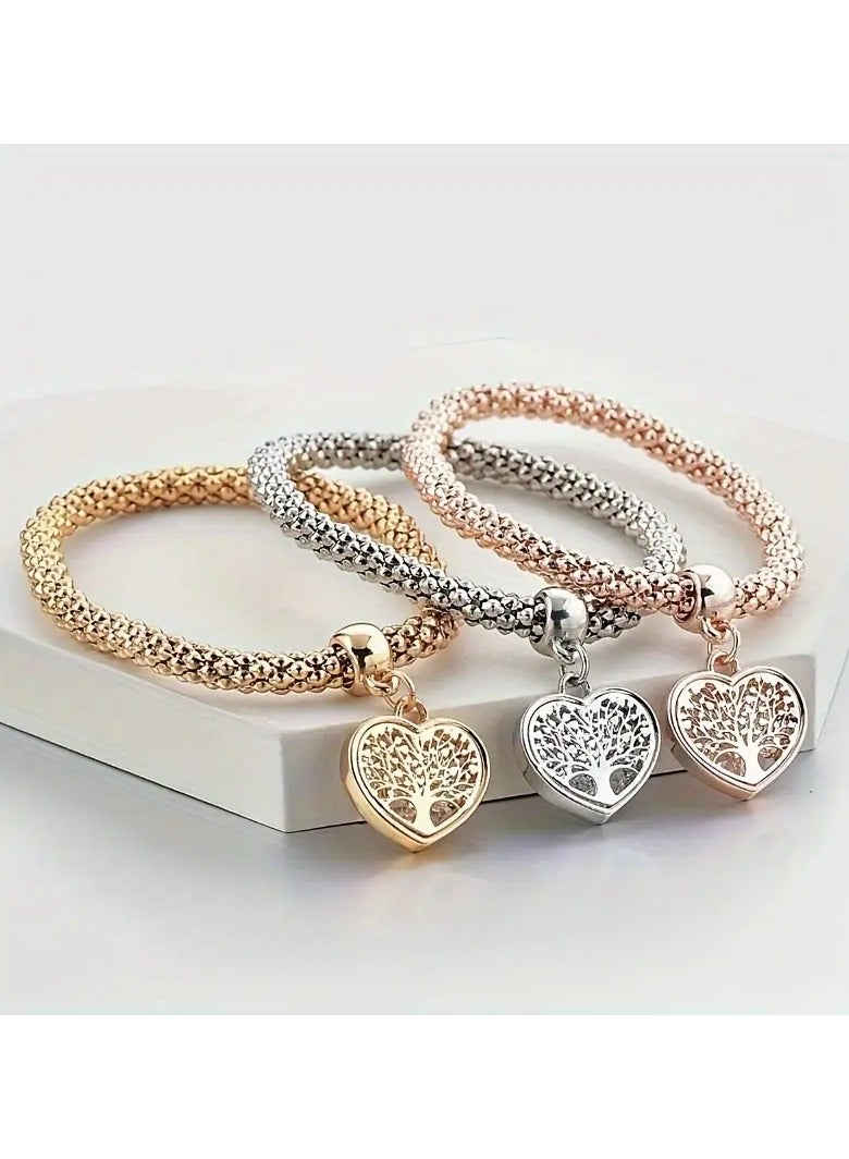 Tree Of Life Bracelet, Creative Tree Of Life Pendant Bracelet, Heart Pendant Bracelet, Birthday Friends Holiday Gift - Image 5