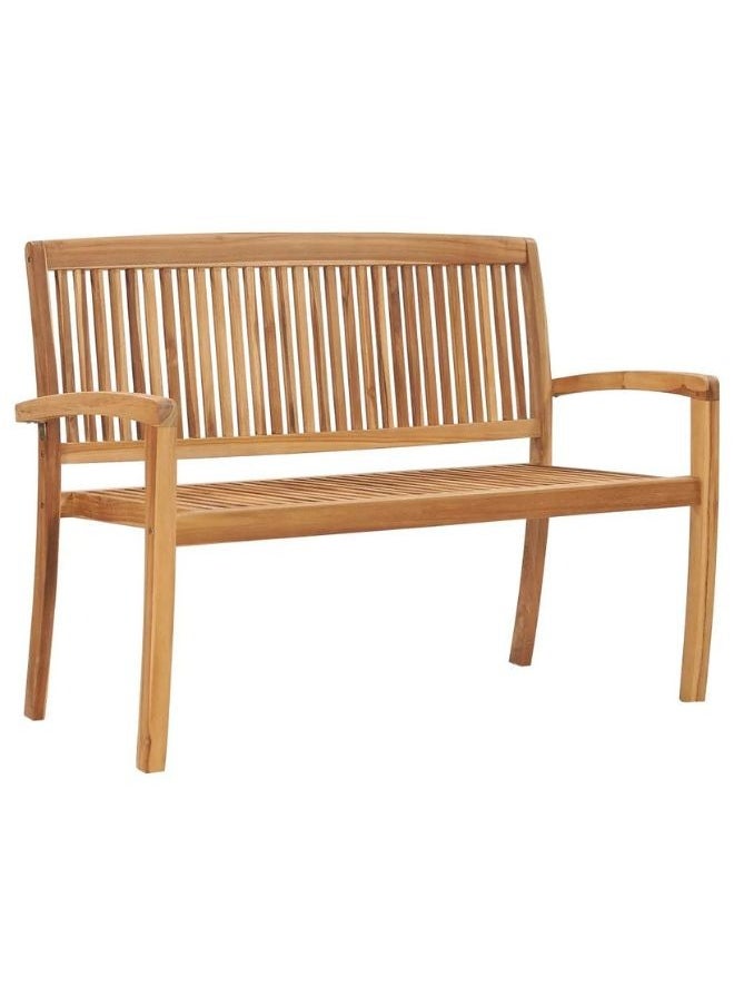 vidaxl vidaXL 2-Seater Stacking Garden Bench 128.5 cm Solid Teak Wood  - Image 1