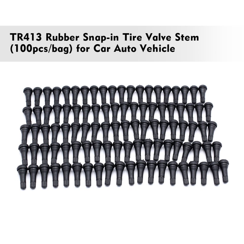 TR413 Rubber Snap-in Tire Valve Stem (100pcs/bag) for Car Auto Vehicle - Image 2