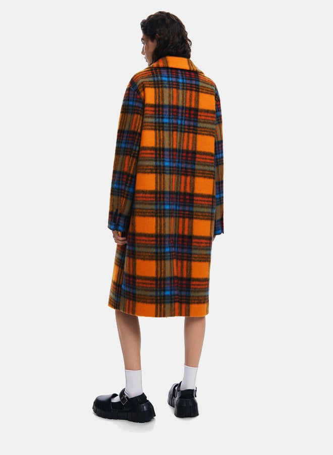 DESIGUAL Long checkered coat  - Image 5