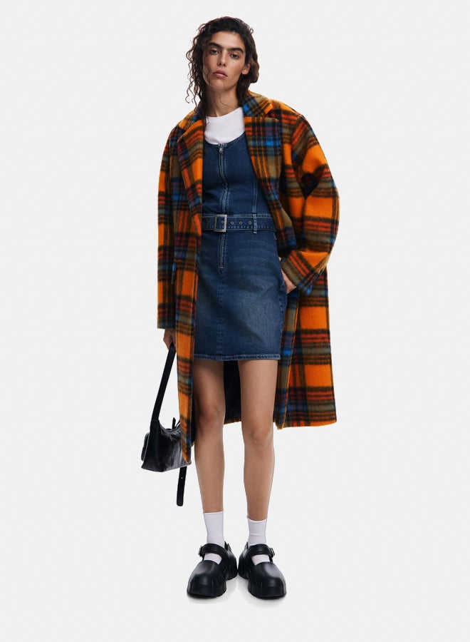 DESIGUAL Long checkered coat  - Image 1