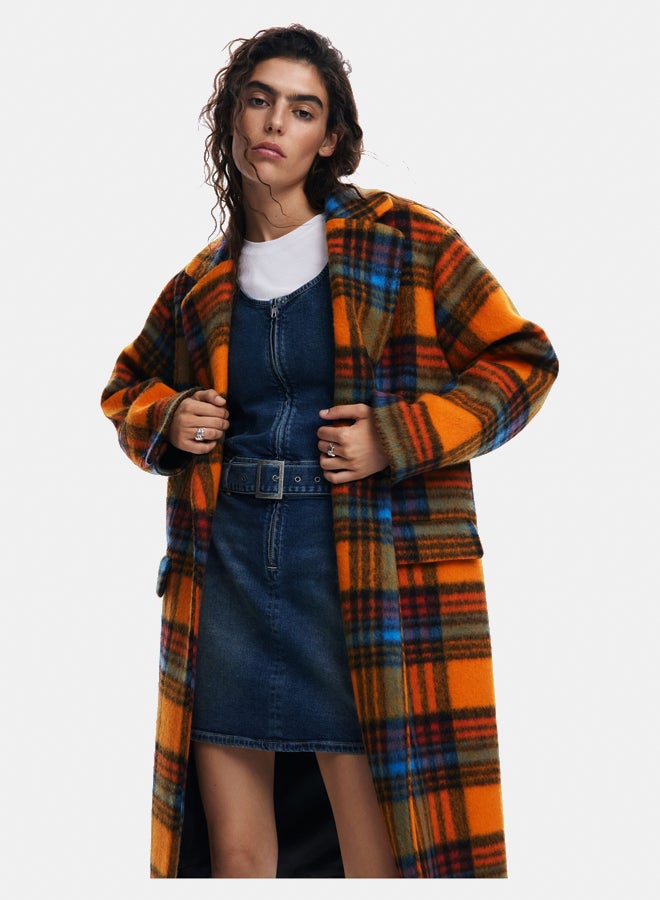 DESIGUAL Long checkered coat  - Image 2