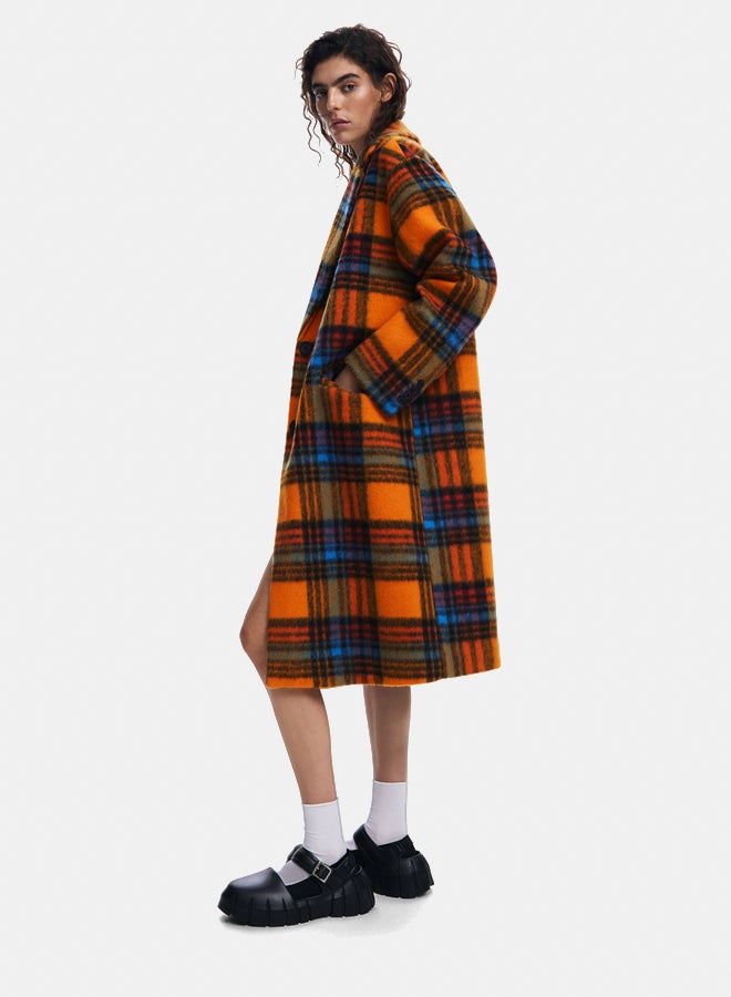 DESIGUAL Long checkered coat  - Image 3