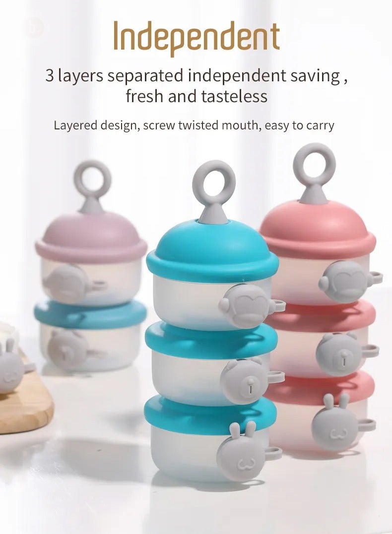 لوكو حاوية مسحوق الحليب بفتحة جانبية وردي- 10 قطعة - Image 3