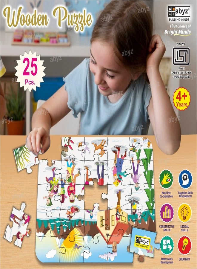 ABYZ Wooden Jigsaw Puzzle – Ice Skating Playset for Fun Educational & Little Explorers, 25-Pieces & Pack of 3 Fun Games with Multicolor | Birthday Gift for (4-6 Years) Age Kids. - Image 4