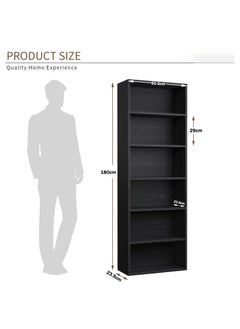 Bookshelves and Bookcases Floor Standing 6 Tier Display Storage Shelves 180cm Tall Bookcase Home Decor Furniture for Home Office, Living Room, Bed Room - pzsku/ZB9DA60B47F5668E908B6Z/45/_/1725958051/cd77599f-a419-4e66-a129-aa71e01db4af