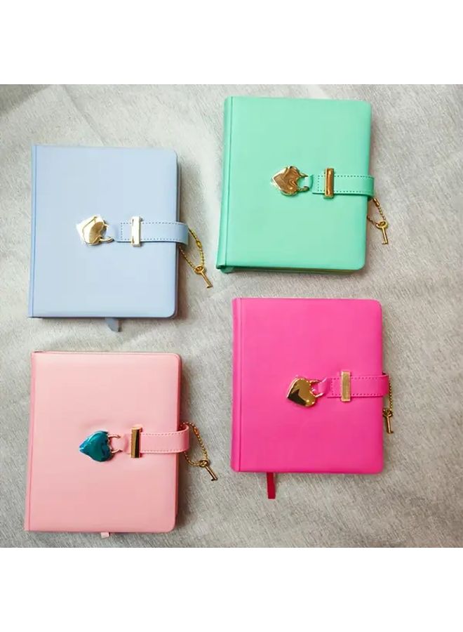 Personalized Pink Lock Key Diary Notebook B6 Size Heart Lanyard Hardcover Gift - Image 2