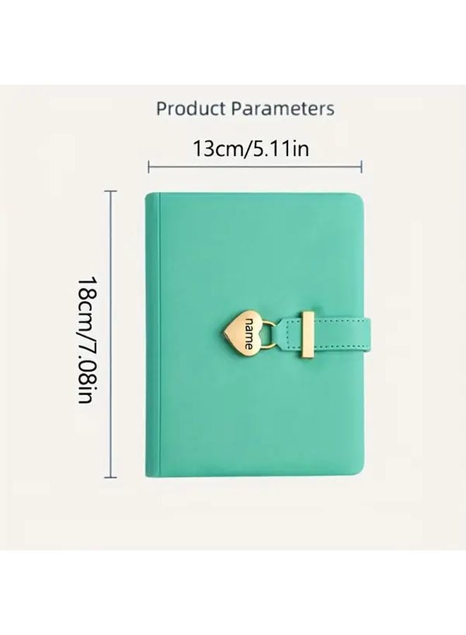 Personalized Pink Lock Key Diary Notebook B6 Size Heart Lanyard Hardcover Gift - Image 4