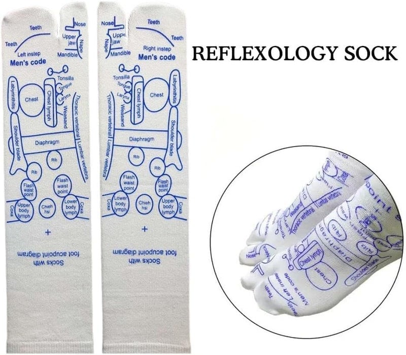 Jinshining White Reflexology Socks SetReflexology Socks with Trigger Point Massage Tool Acupoint Socks Set Massage Tools and Equipment - Image 3
