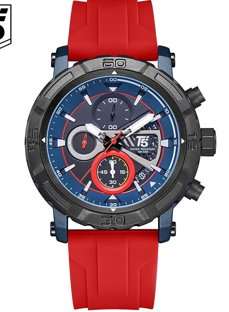T5 Men's Chronograph Silicone strap Watch - Image 1