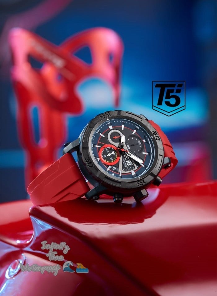 T5 Men's Chronograph Silicone strap Watch - Image 3