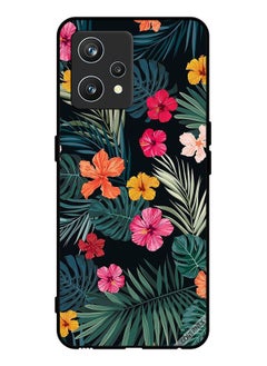 Covernex Protective Case Cover For Realme 9 Pro Plus Multi Color Flowers And Dark Green Feathers  - Image 1