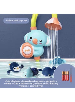 Children's Bath Toy Elephant Koala Electric Shower Sprinkler Water Sprinkling Bath Internet Red Same-Specifications:5-piece Bath Toy Set Battery Version
