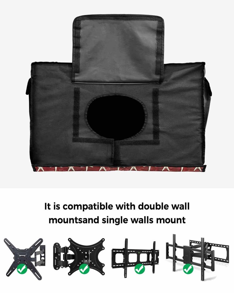 Weatherproof Outdoor TV Cover For 36 To 39 Inch Screens Blue Beige Red USA Flag Design With Remote Pocket - Image 5
