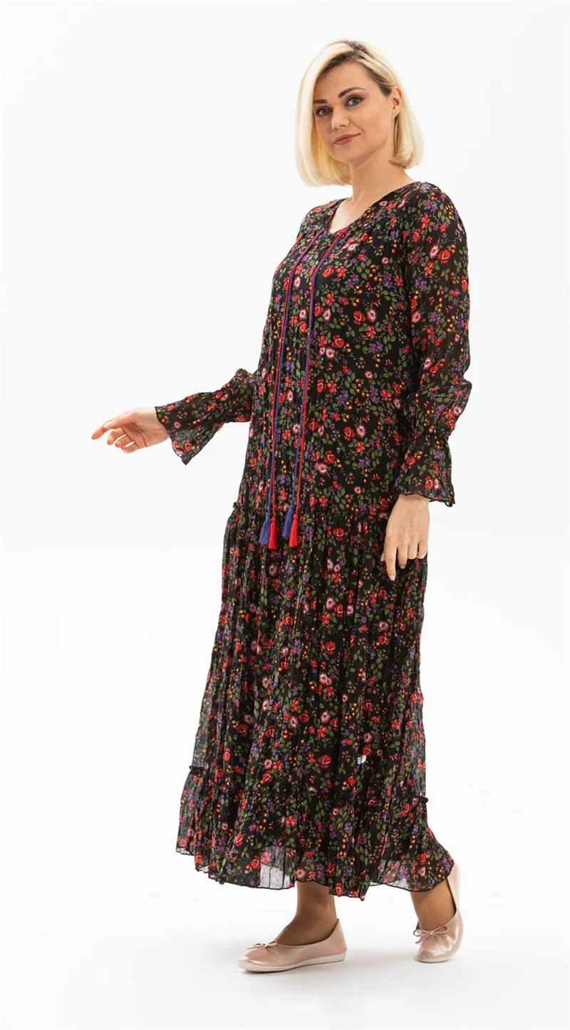 اليش شيل بيزي Floral Print Maxi Dress