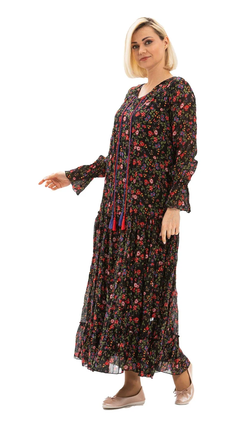اليش شيل بيزي Floral Print Maxi Dress