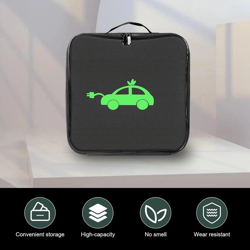 MOXRUQ Charger Bag, Portable EV Charging Cable Bags, Waterproof Oxford Cloth Storage Bag for Charger, Jumper Cables, Cords (Round) - Image 3