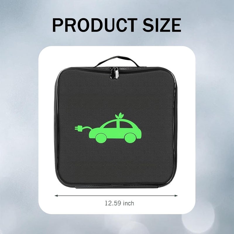 MOXRUQ Charger Bag, Portable EV Charging Cable Bags, Waterproof Oxford Cloth Storage Bag for Charger, Jumper Cables, Cords (Round) - Image 2