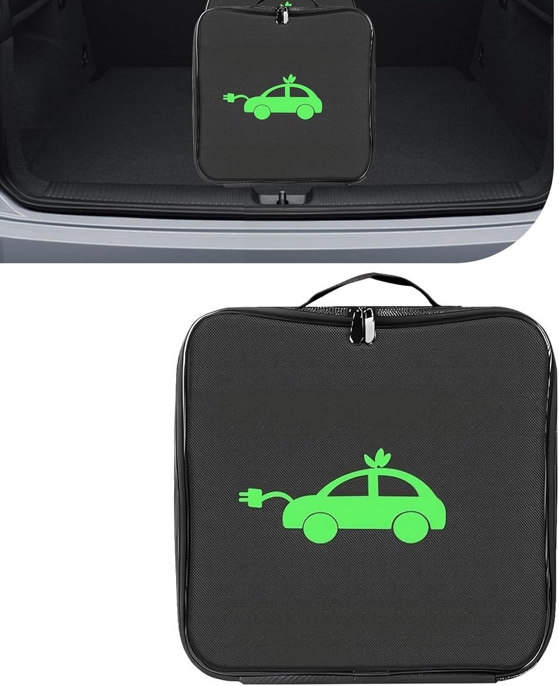 MOXRUQ Charger Bag, Portable EV Charging Cable Bags, Waterproof Oxford Cloth Storage Bag for Charger, Jumper Cables, Cords (Round) - Image 1