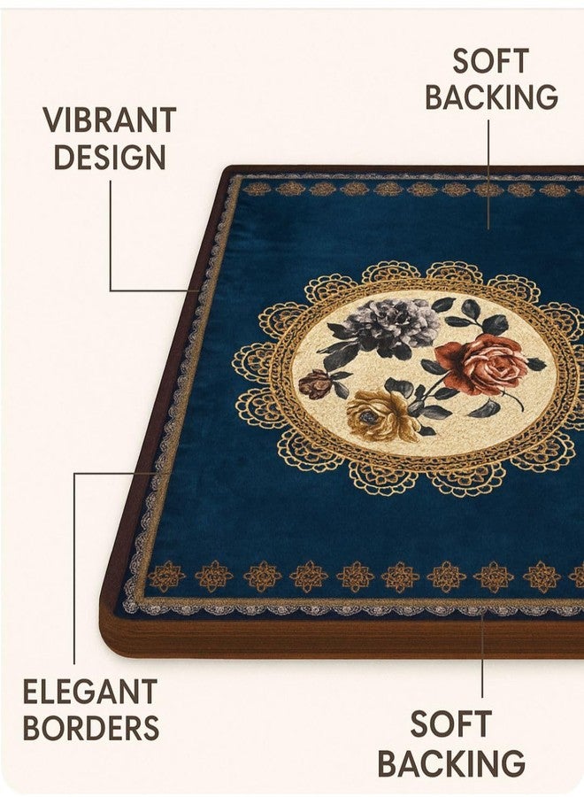 AAZEEM Printed Tablecloth Soft Feel Table Cover 4-6 Seater,Table Cover,Dining Table Cover, Table Linen,Dining Table Chair Cover,Dining Table Cover 6 Seater | Blue| - Image 3