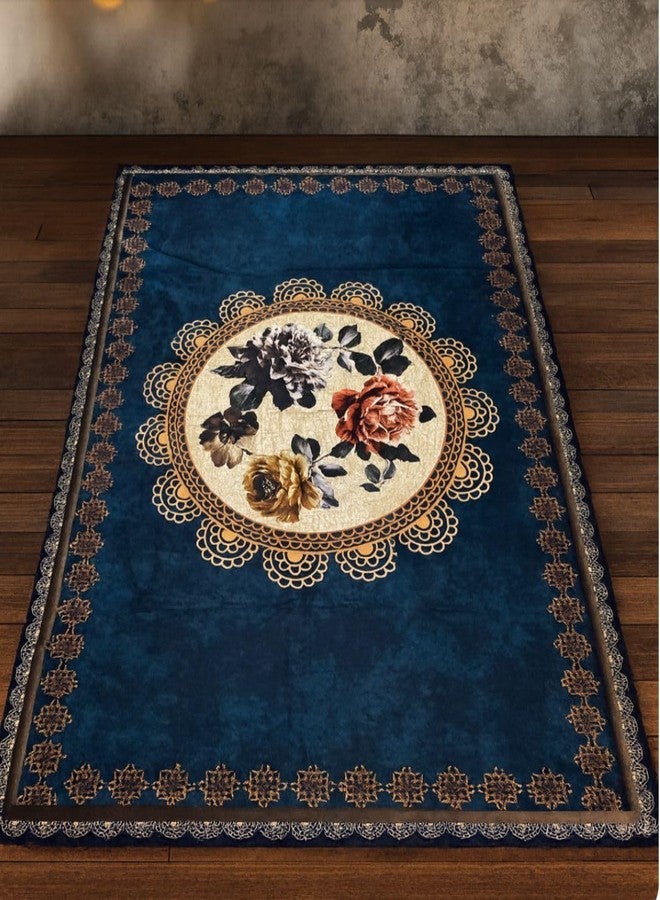 AAZEEM Printed Tablecloth Soft Feel Table Cover 4-6 Seater,Table Cover,Dining Table Cover, Table Linen,Dining Table Chair Cover,Dining Table Cover 6 Seater | Blue| - Image 5