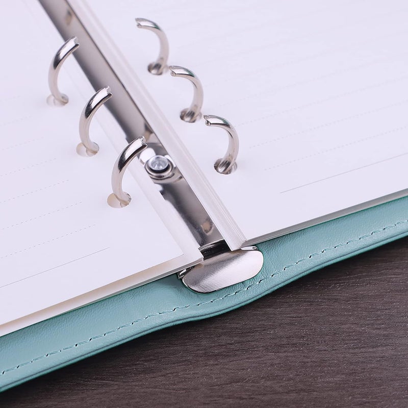 Antner A6 PU Leather Notebook Binder - Refillable 6 Ring Budget for A6 Filler Paper, Loose Leaf Personal Planner Cover With Magnetic Buckle, Mint Blue Daily wear upgraded resistant material - Image 4