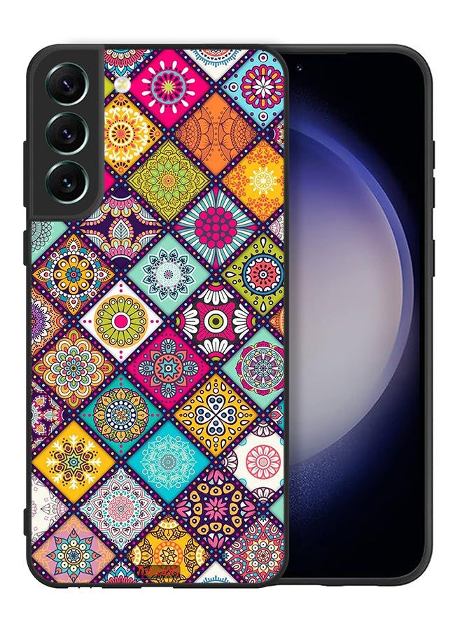 Tolwak Samsung Galaxy S21 FE 5G Protective Case Cover Mandala Squares Pattern - Image 2