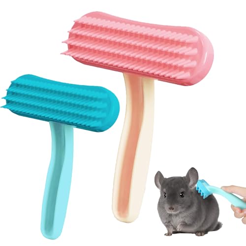 Oxiros 2 Pack Bunny and Chinchilla Grooming Brush – Soft Silicone De-Shedding Bath & Massage Comb for Rabbits, Guinea Pigs, Small Pets, Cats, Dogs, Kittens & Puppies - Image 4