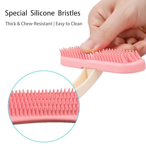 Oxiros 2 Pack Bunny and Chinchilla Grooming Brush – Soft Silicone De-Shedding Bath & Massage Comb for Rabbits, Guinea Pigs, Small Pets, Cats, Dogs, Kittens & Puppies - Image 3