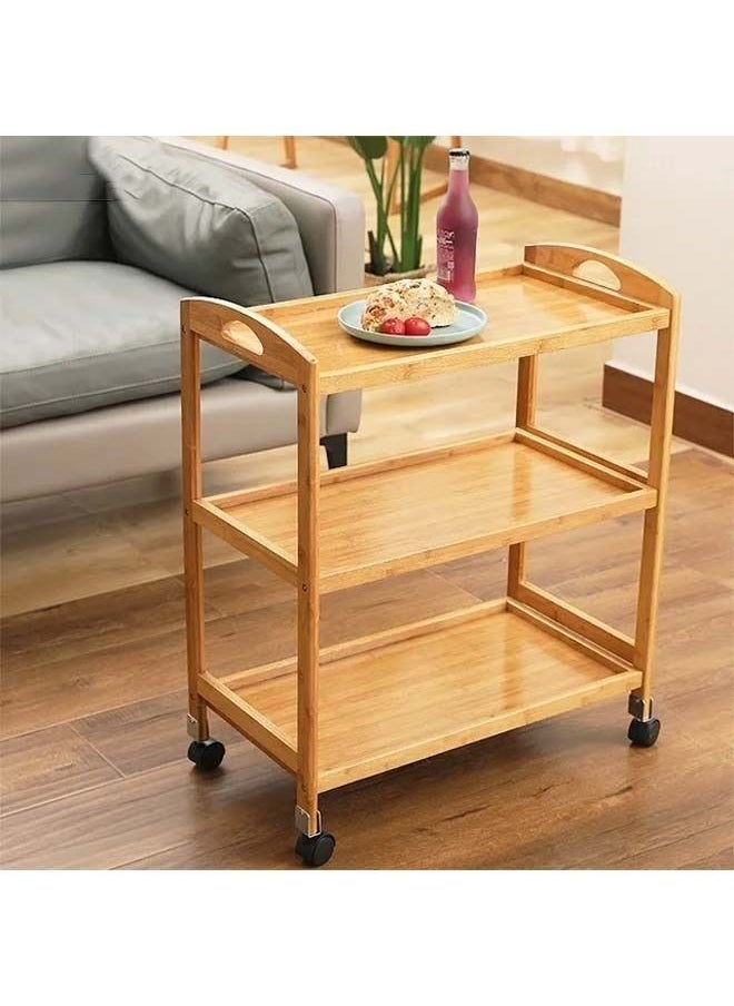 co arma - Brown 3-Tier Rolling Serving Table - Image 1