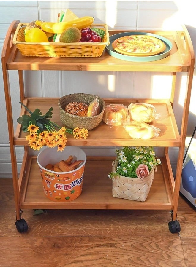 co arma - Brown 3-Tier Rolling Serving Table - Image 1