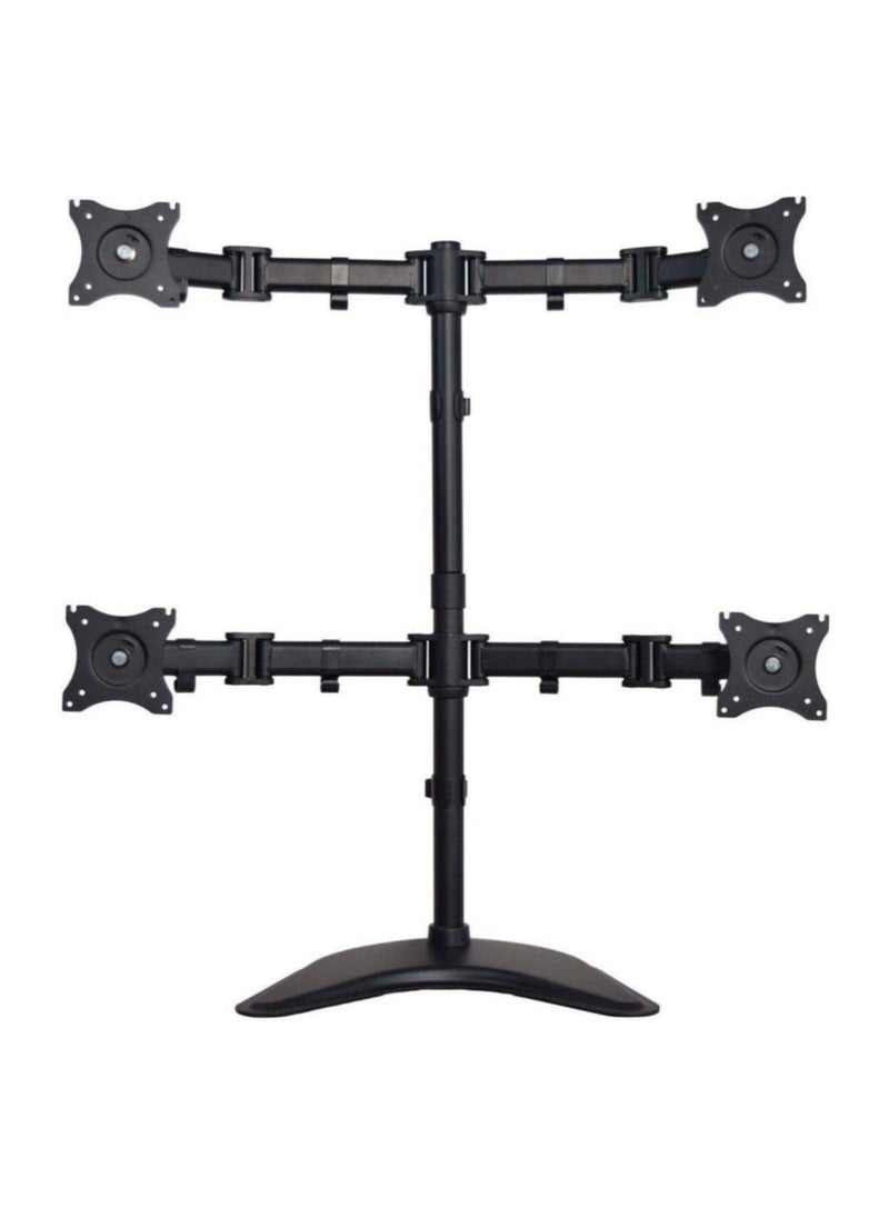 ELTRAZONE Full Motion Quad Monitor Desk Mount, Fully Adjustable Desk Free Stand for 4 LCD Monitors Screens 13 Inch to 27 Inch Supported  - Image 1
