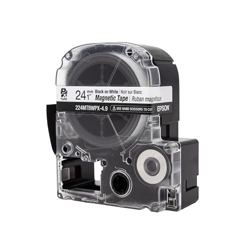 LABELWORKS Epson LABELWORKS 224MTBWPX-4.9 Genuine Magnetic Tape Cartridge - Black on White Magnet Label Maker Tape - 1" (24MM) Wide, 4.9 ft, White - Image 5