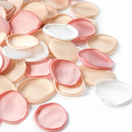 Floroom 500pcs Rose Petals Champagne Pink Faux Silk Flower Petals for Wedding Flower Girl Basket Aisle Runner Scatter Dinner Table Centerpieces Party Confetti Bridal Shower Romantic Night Decoration