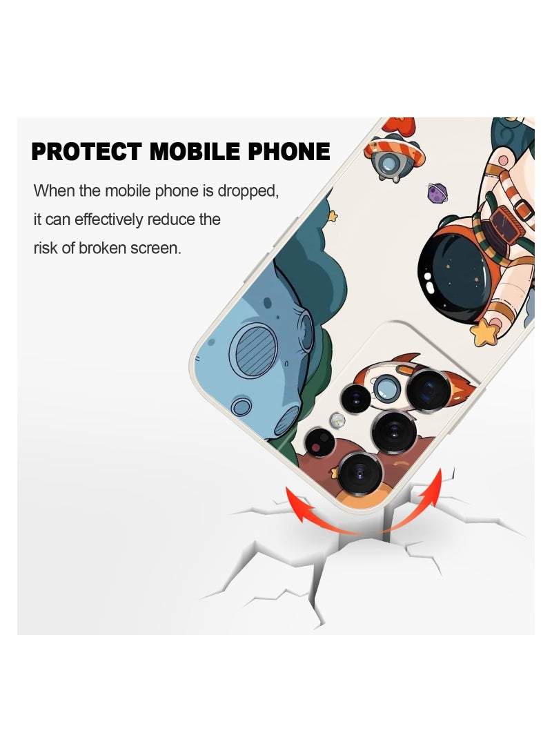 for Samsung S21 Ultra Case, for Samsung Galaxy S21 Ultra Case Butterfly Floral Astronauts Creative Sides Phone Cover Fashionablee Designs Soft Silicone Slim S21 Ultra Phone Case-Astronaut White - Image 4