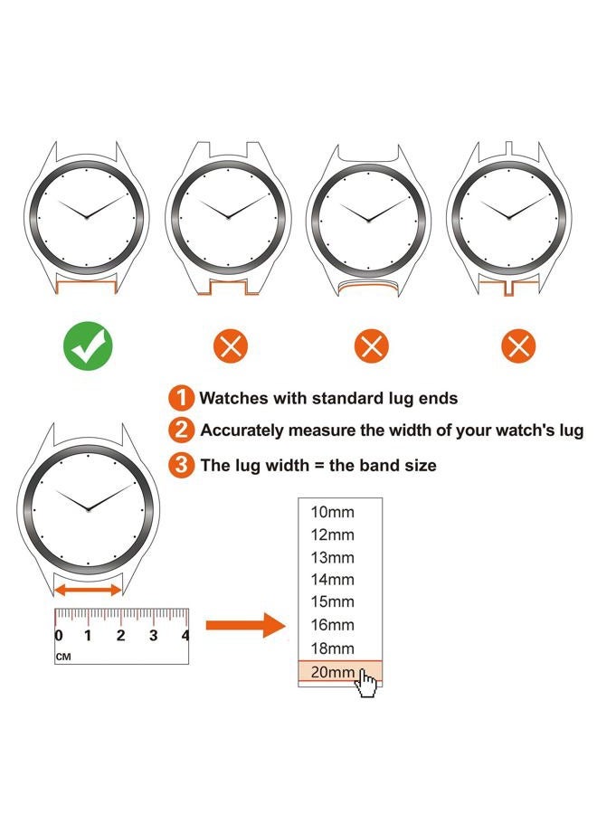 ANNEFIT Women's Leather Watch Band 13mm, Lizard Grain Slim Thin Replacement Strap (White) - Image 4