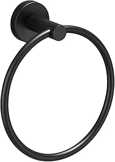 USHOWER USHOWER Matte Black Towel Ring, Hand Towel Holder for Bathroom, Durable 304 Stainless Steel, Modern Style  - Image 1