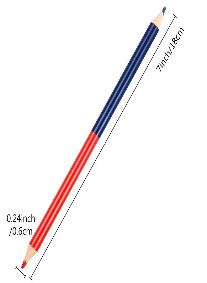 Zhanmai 24 Pieces Red and Blue Colored Pencils Double Ended Checking Pencils Bulk Pre Sharpened Erasable 2 HB for Checking Map Coloring Tests Grading for Office Teacher - Image 2