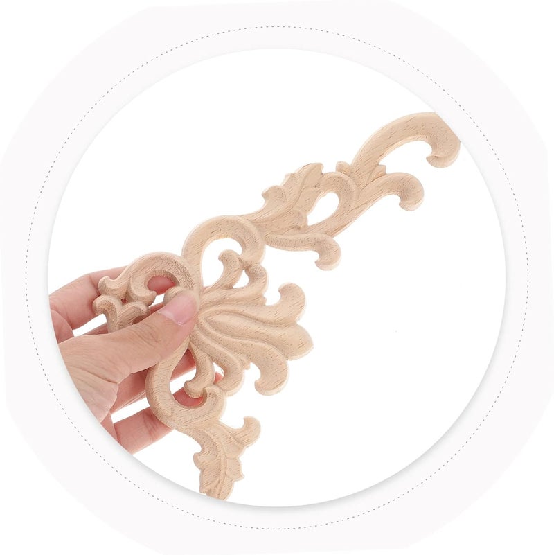 VOSAREA 4pcs Wooden Corner Appliques Baroque Decor Molding Carved Wood Trim Embellishments for Furniture DIY Projects Vintage Style Home Decoration - Image 5