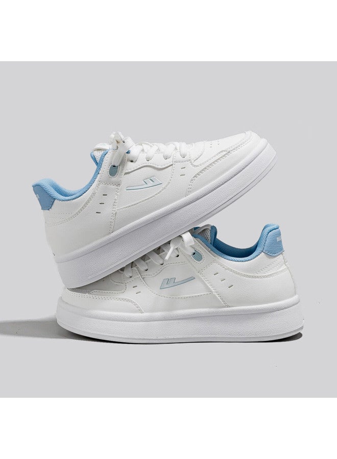 Pull Back Warrior Women's Leather Low-top Sneakers Casual White Blue Wxy1678 Size 38 - Image 4