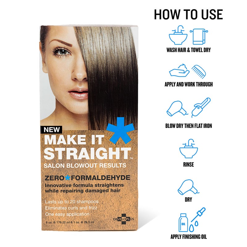 Developlus Make It Straight Blowout Spray, Straighten Hair, Eliminate Curls, and Protect Against Heat Damage, Enjoy Salon Blowout Results with Smooth, Sleek Hair, Free from Formaldehyde - Image 3