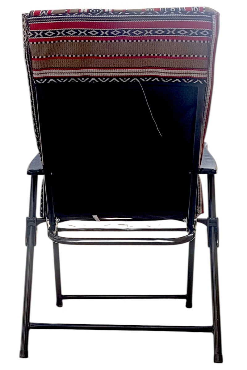 GO2CAMPS Folding Camping Chair with Cusion Premium Quality | Sadu Chair | Beach Chair | Garden Chair | Fishing Chair | Travel Chair | Picnic Chair-Premium Arabic Traditional Sadu Camping Chair – Durable Padded Cotton Cushion Seat with Cozy Armrests – Foldable Majlis Style for Desert Travel, Outdoor Picnics, BBQs & Cultural Gatherings - Image 4