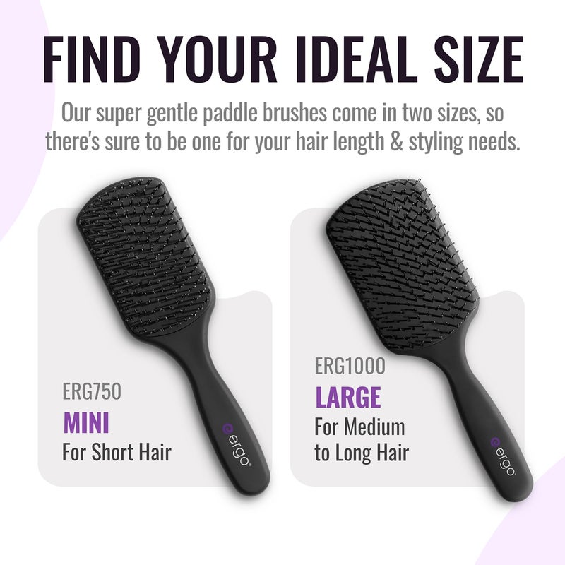 ERGO Super Gentle Mini Paddle Brush for Blow Drying - Hair Brushes for Women with Thick or Thin Hair - Dual Hairbrush for Women - Detangler Hair Brush - Gently Detangles Curly or Wet Hair - ERG750 - Image 4