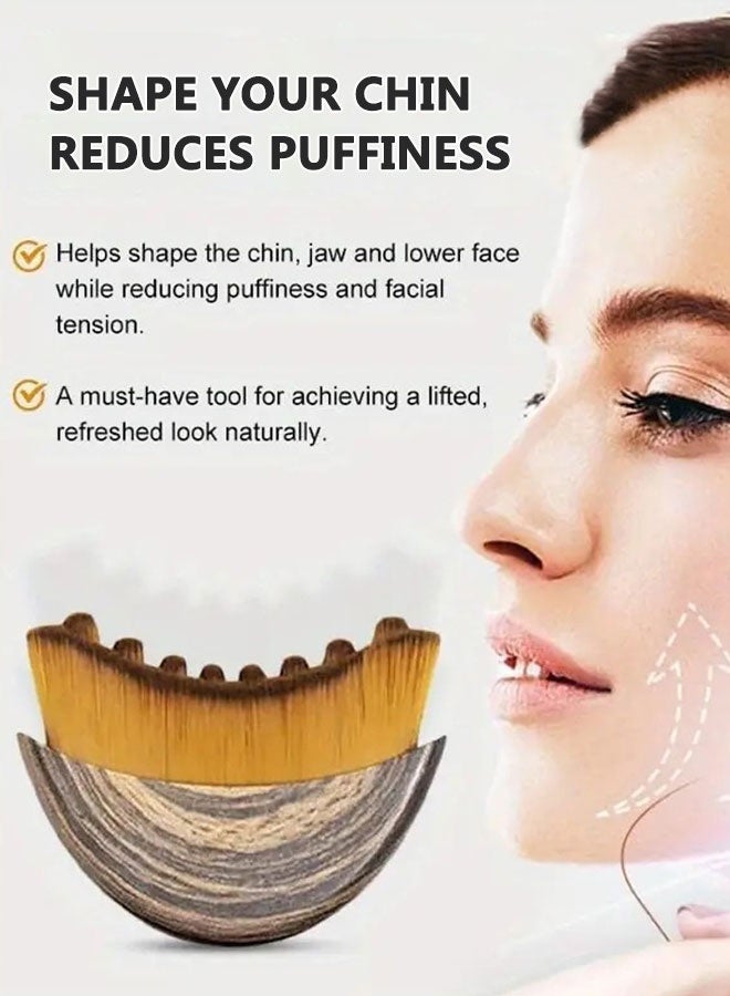 HOOTO Lymphatic Contour Face Brush, Manual Lymphatic Drainage Massager, Natural Makeup Brushes with Durable Soft Bristles, Hypoallergenic Ergonomic Facial Cleansing Brush for Sculpting - Image 3