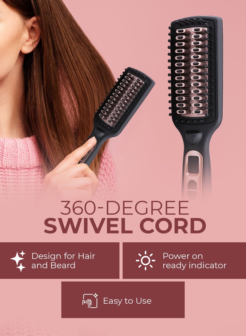 GEEPAS Ceramic Hair Brush 45W - Temperature Control with Led Display | 60 Minutes Auto Shut-off | Perfect for Styling - Image 4