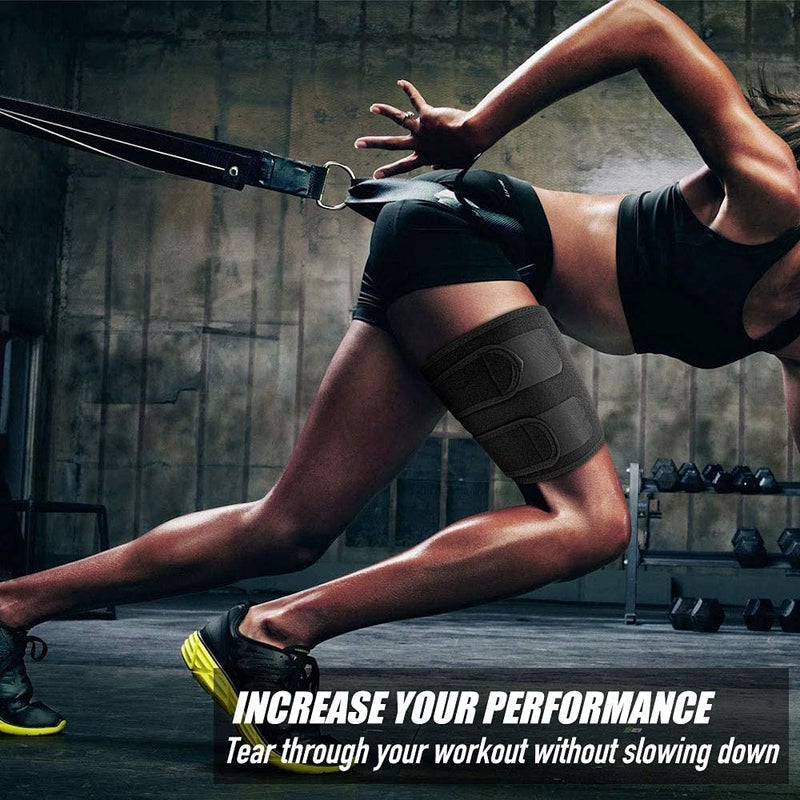 IGR سليد ضغط الفخذ للرجال والنساء، دعامة دعم الفخذ القابلة للتعديل، تخفيف آلام الفخذ، مقاس واحد يناسب معظم الأحجام - Image 5